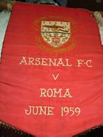 Gagliardetto amichevole Arsenal/Roma del giugno 1959